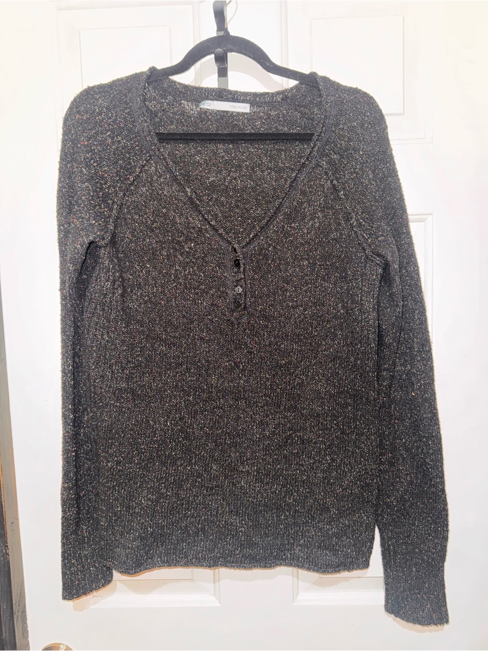 Women’s Dark Heather Knit Henley Sweater